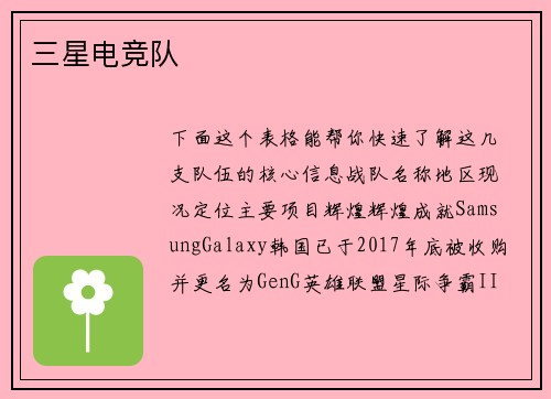 三星电竞队